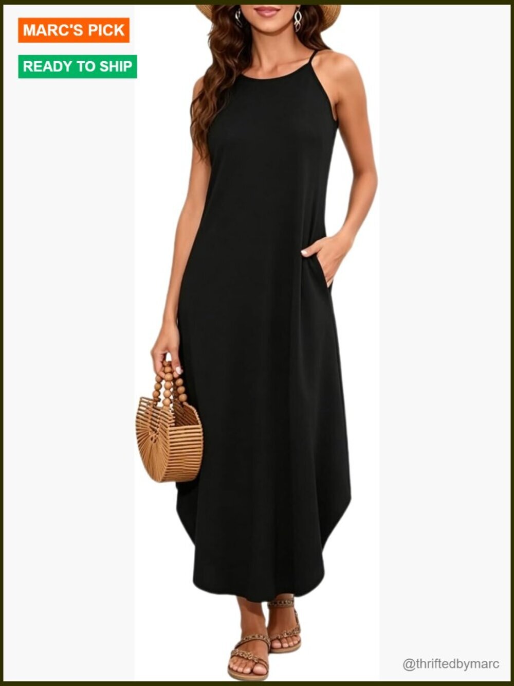 Sleeveless Halter Maxi Dress with Side Slit